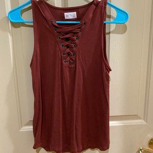 SO Favorite Tank small rust colored tank top